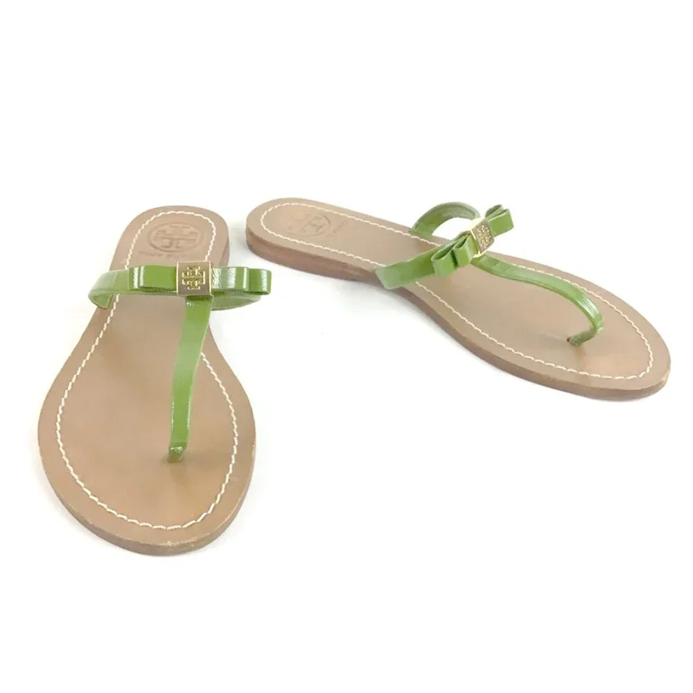 Tory Burch Leaf Green Leighanne Flat Thong